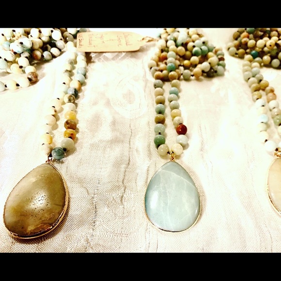 Set of 3 Amazonite Beads and Pendant Malas - Picture 3 of 5